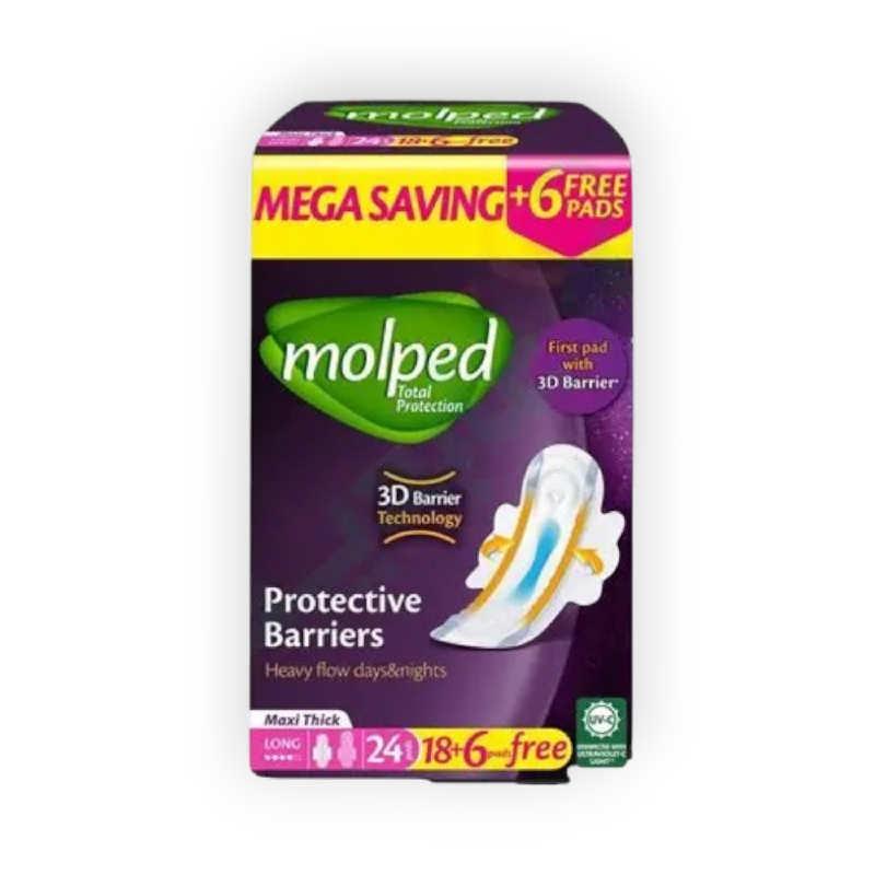 MOLPED TOTAL PROTECTION MAXI THICK LONG 24 PADS