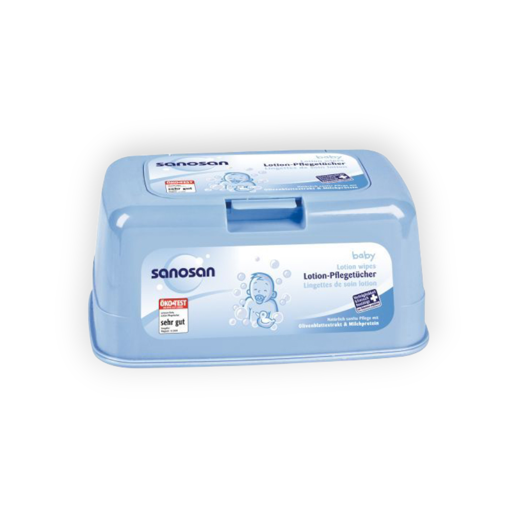 SANOSAN BABY LOTION WIPES 72 WIPES علبة بلاستيك