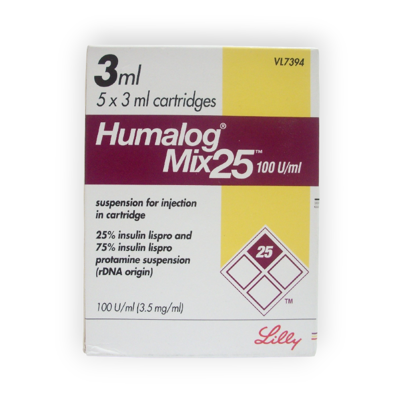 HUMALOG MIX 25/100 IU 5 CAR