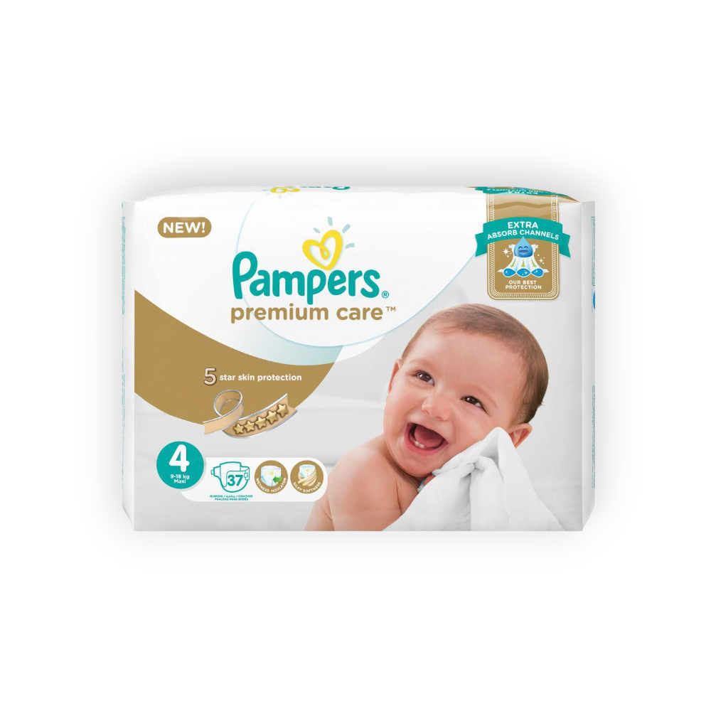 PAMPERS PREMIUM CARE SIZE (4) 37 pieces