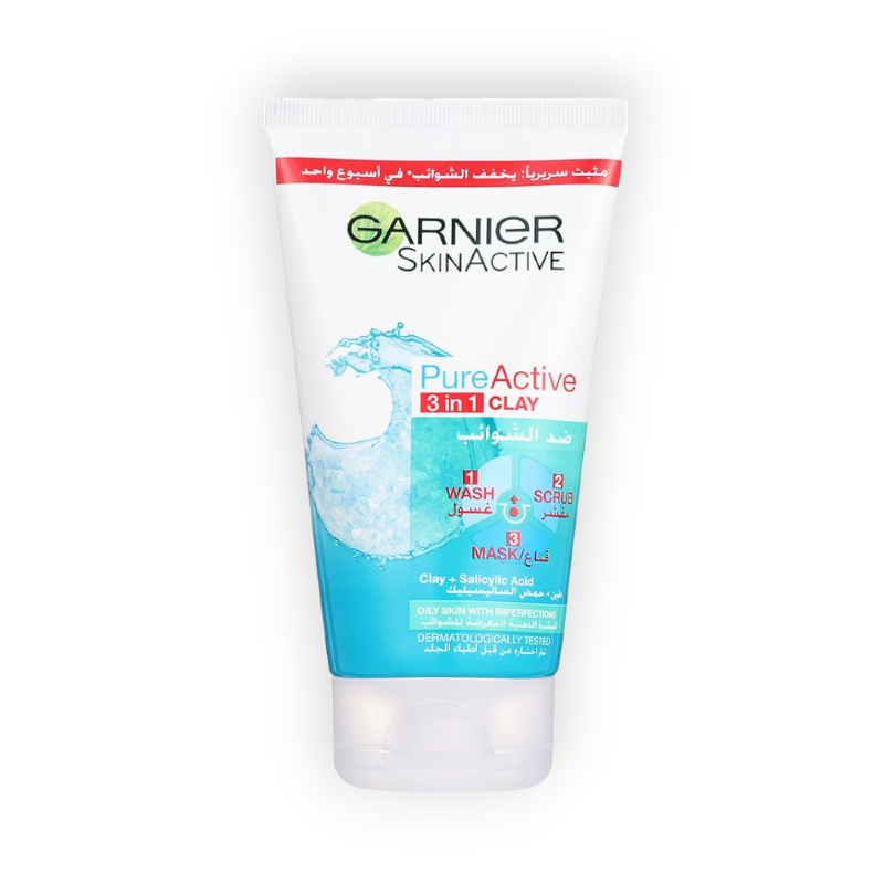 GARNIER PURE ACTIVE 3IN1 MASK ANTI-BLACK HEADS150ML