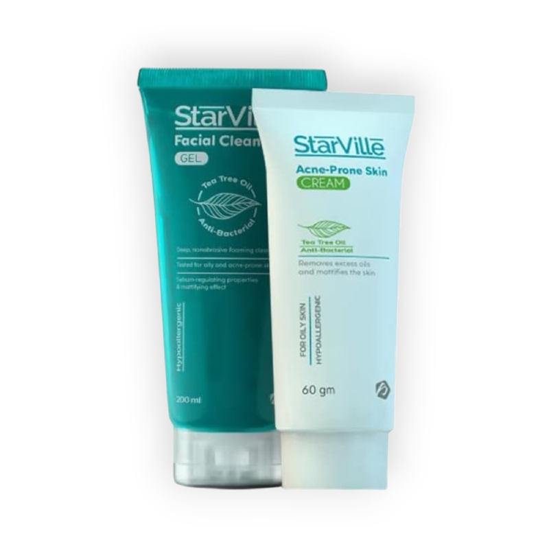 STARVILLE ACNE CREAM+STARVILLE FACIAL CLEANCER 50%DISCOUNT