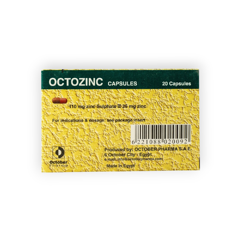 OCTOZINC 25 MG 20 CAPSULES