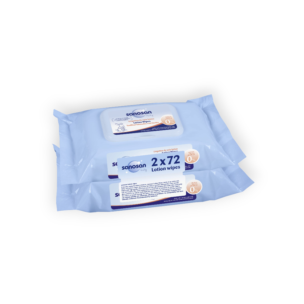 SANOSAN LOTION WIPES 2 * 72 pieces