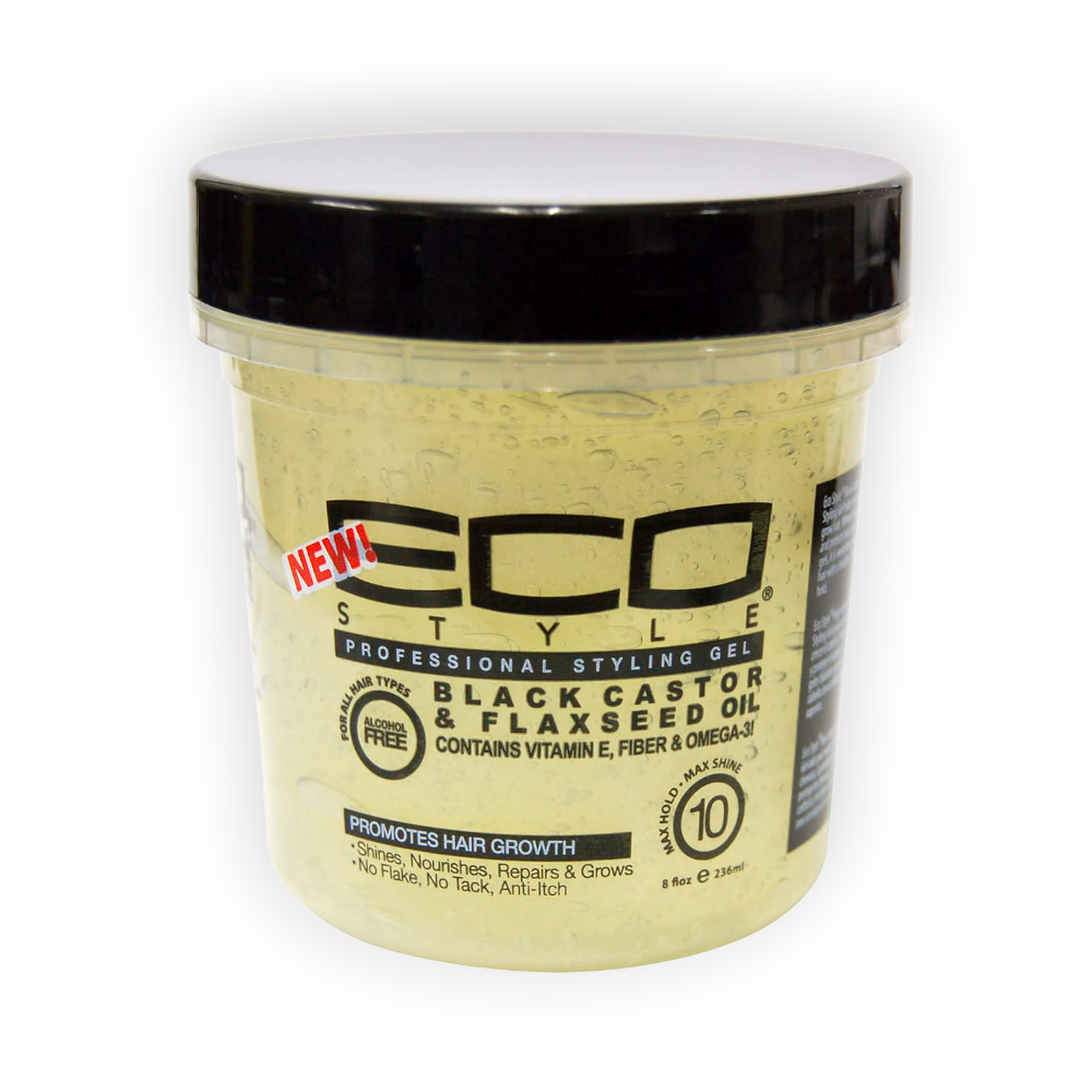 ECO GEL BLACK CASTOR&FLAXSEED OIL 236 ML