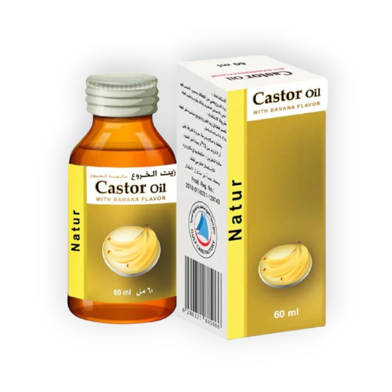 CASTOR OIL WITH BANANA 60 ML زيت خروع طعم موز