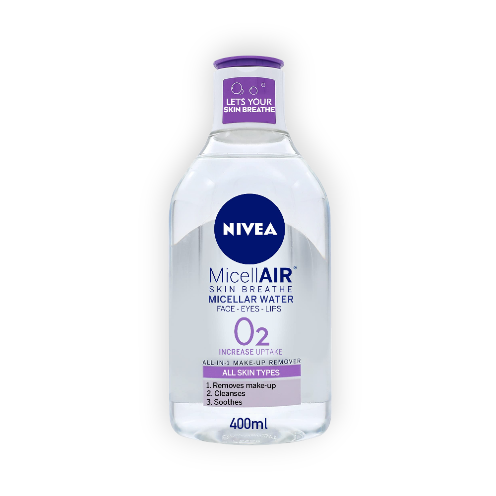 NIVEA MICELLAIR WATER O2 0% MAKE UP REMOVER 400ML
