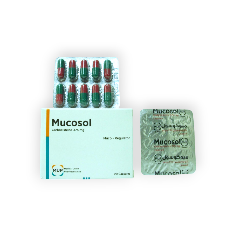 MUCOSOL 375 MG 20 CAPSULES