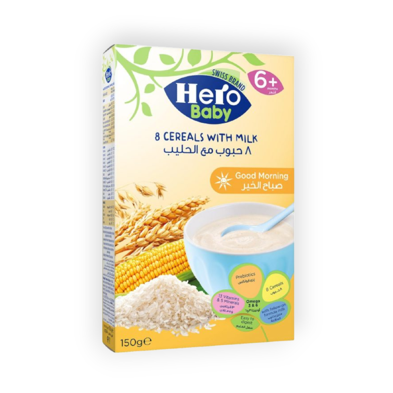 HERO . 8 CEREALS WITH MILK 150 GM
