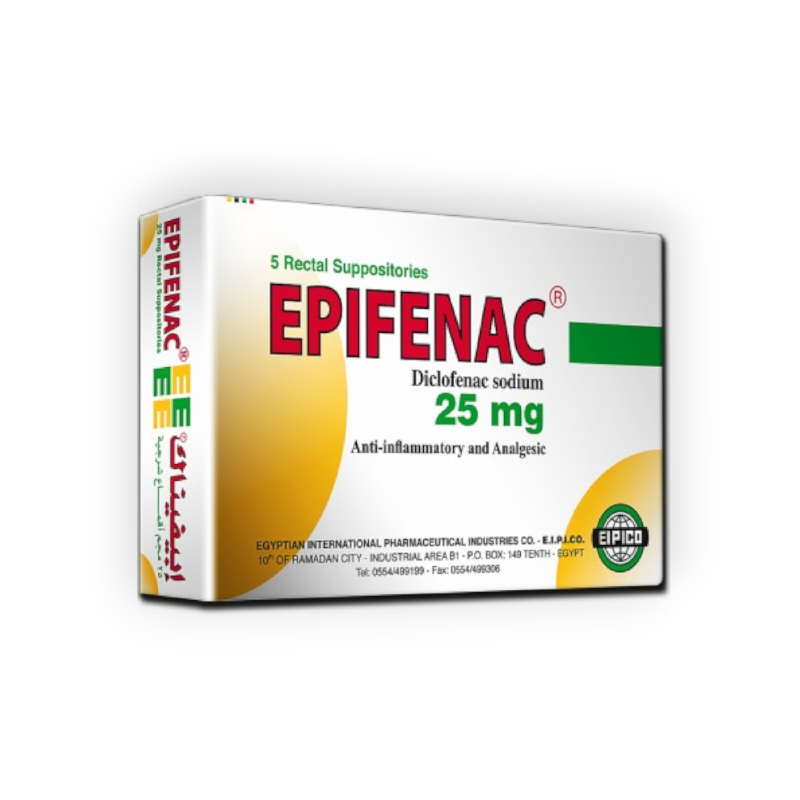EPIFENAC  25 MG  5 SUPPOSITORIES